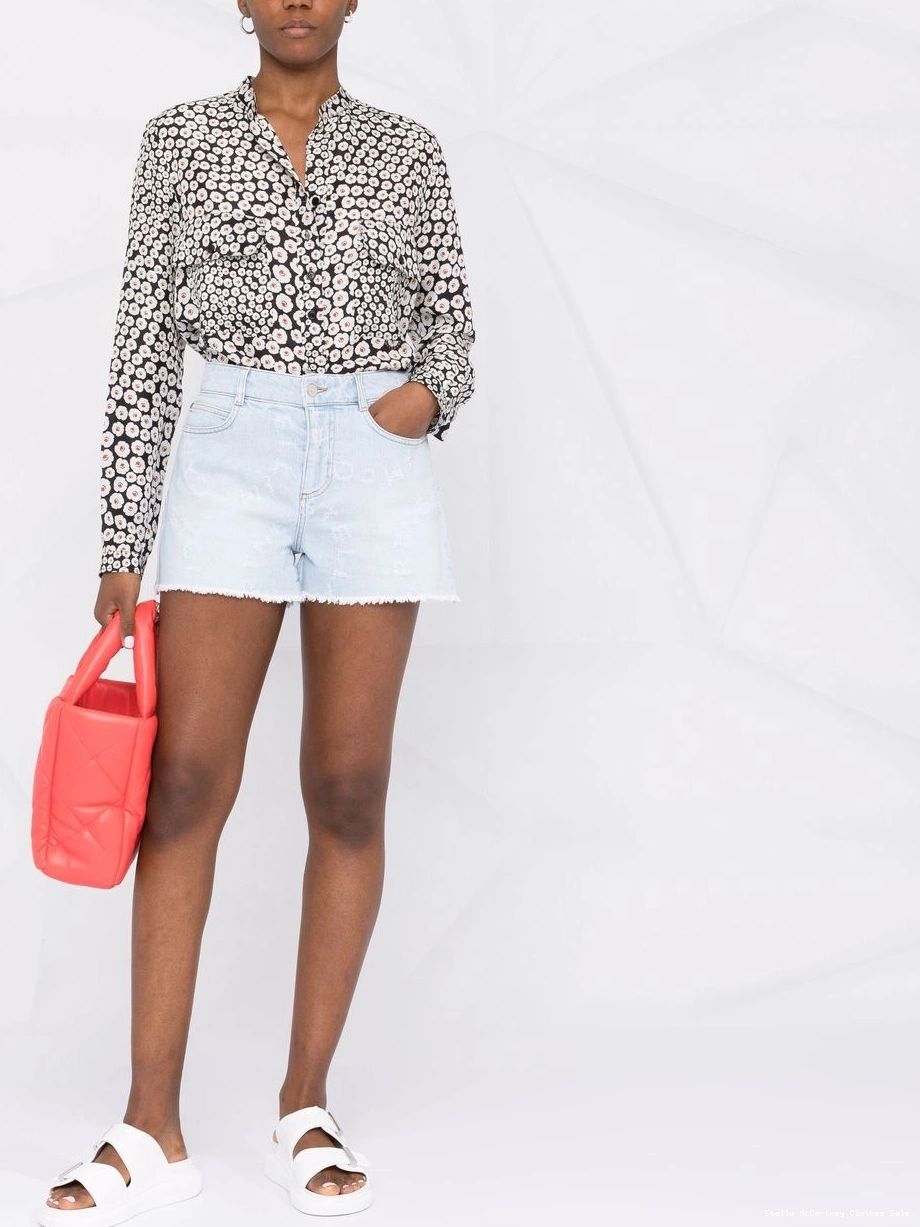 Cheap Women Stella Stella Logo McCartney denim shorts 0729
